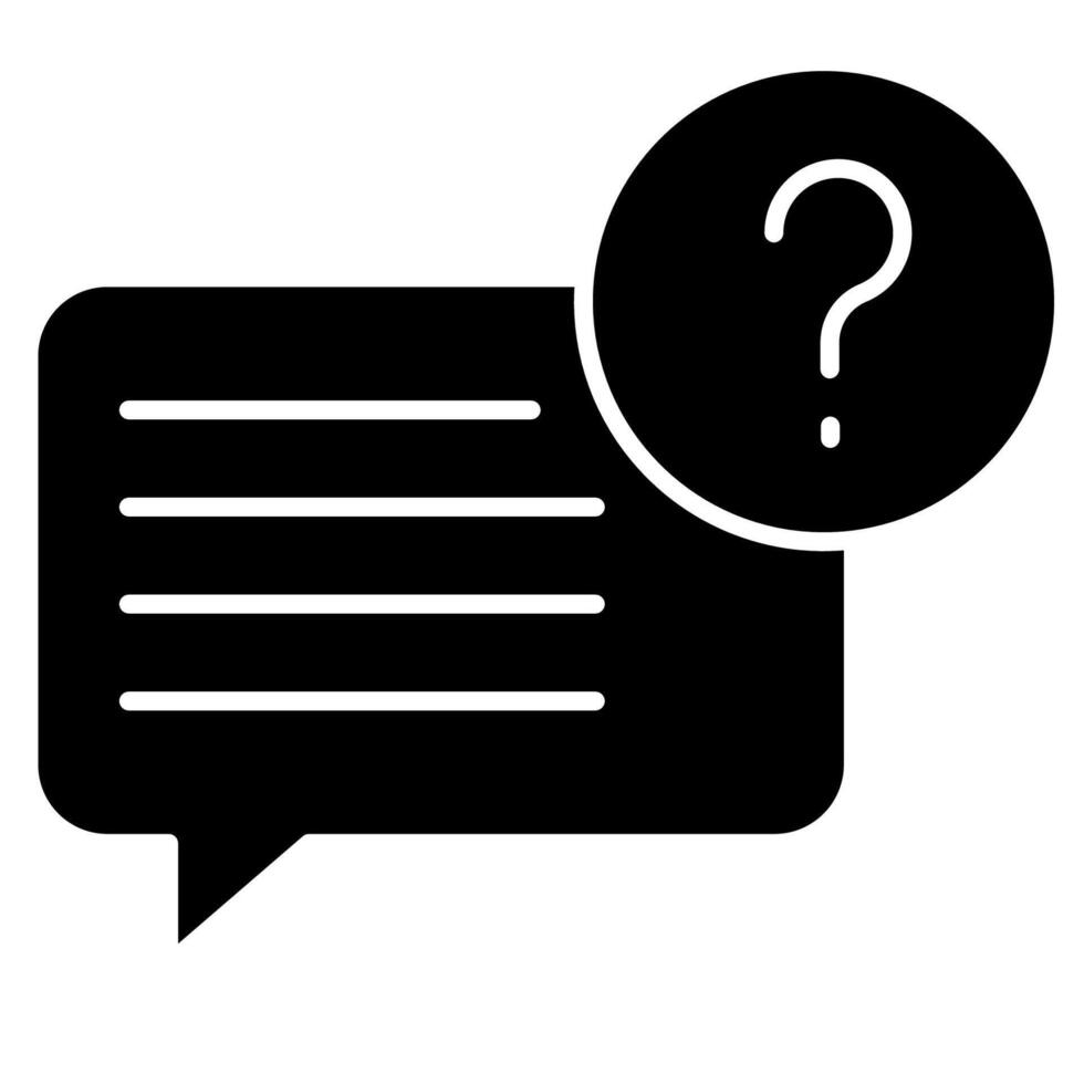 FAQ support glyph icon vector