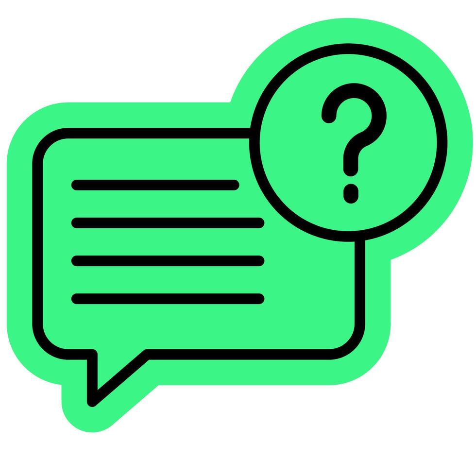 FAQ support outline color icon vector