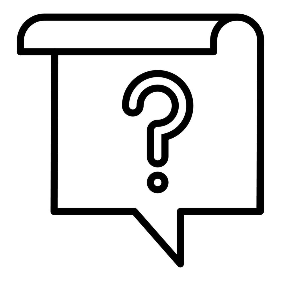 FAQ button outline icon vector
