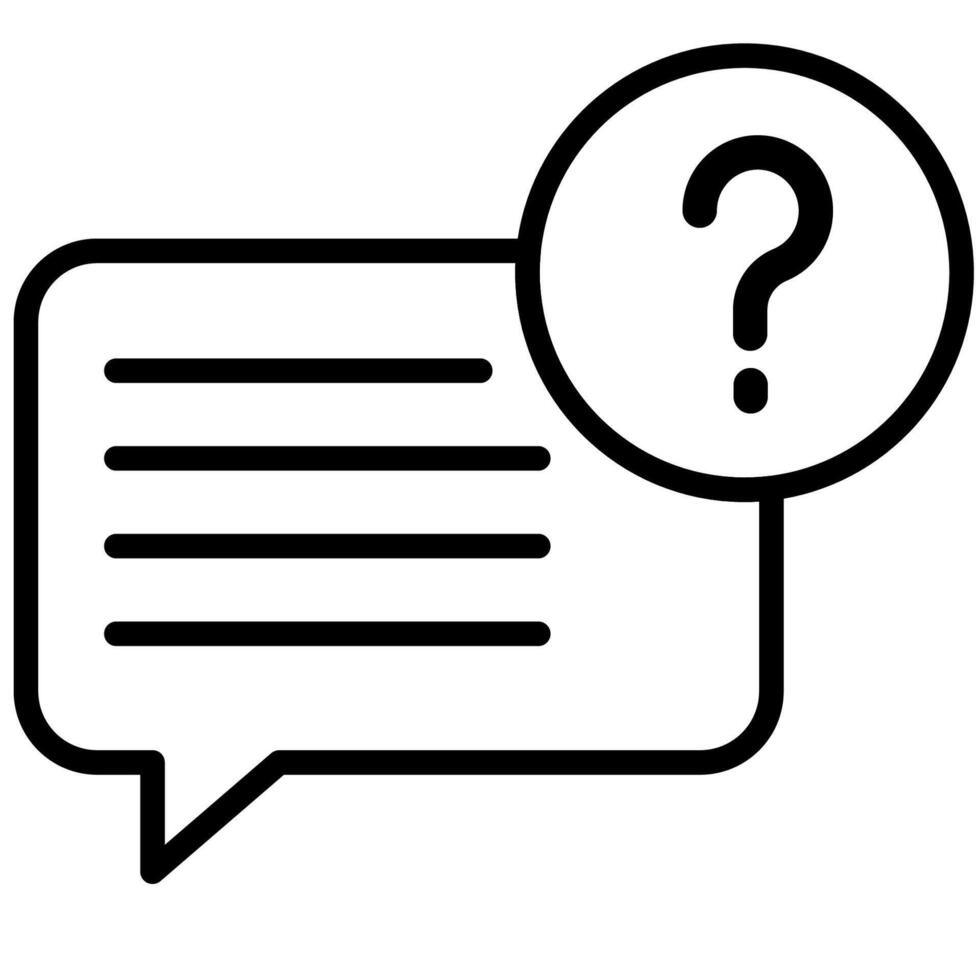 FAQ support outline icon vector