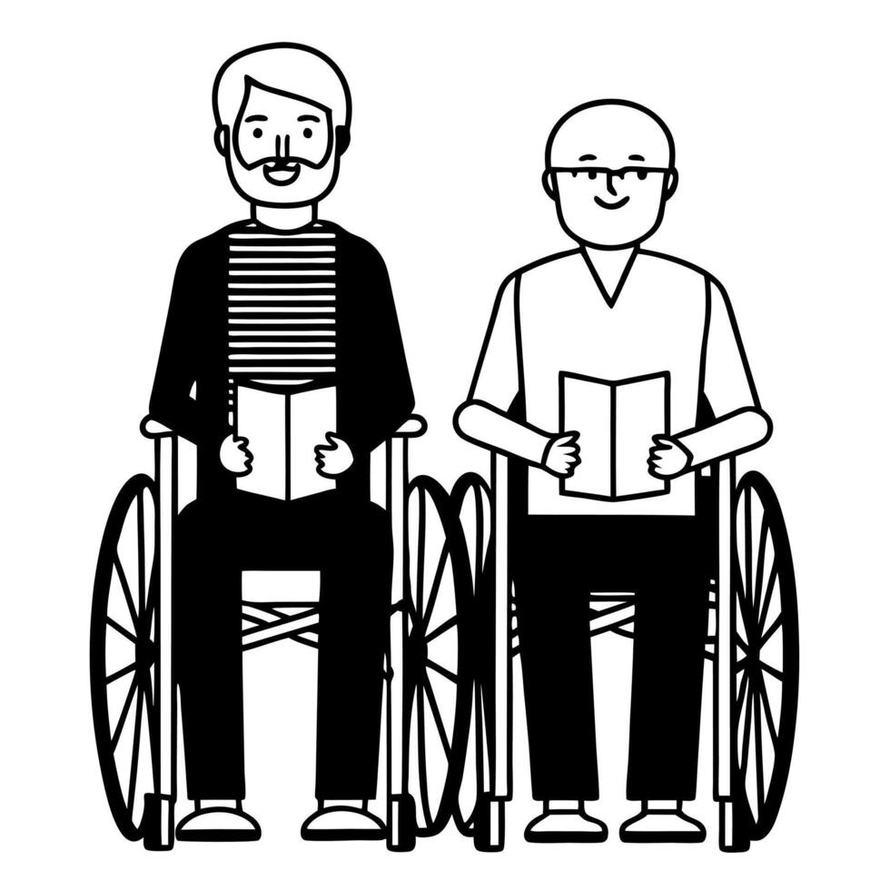 Flat Election day accessibility assistance concept as Close up of poll worker helping elderly or disabled voter with ballot or machine Camera pans to show other accessibility feat Square Square vector
