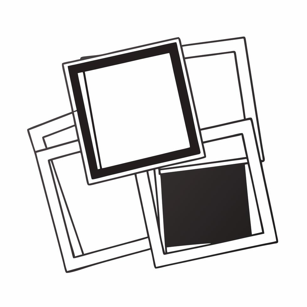 Flat Emotional spectrum square frame concept as Medium shot of a frame made of abstract squares representing various emotions through minimal color gradients Camera pans across th Square Square vector