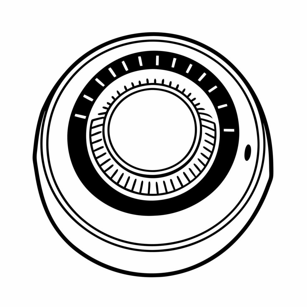 Flat Emotional regulation thermostat concept as Macro view of a futuristic white thermostat representing emotional regulation Camera zooms in on the dial adjusting suggesting mood Square Square vector