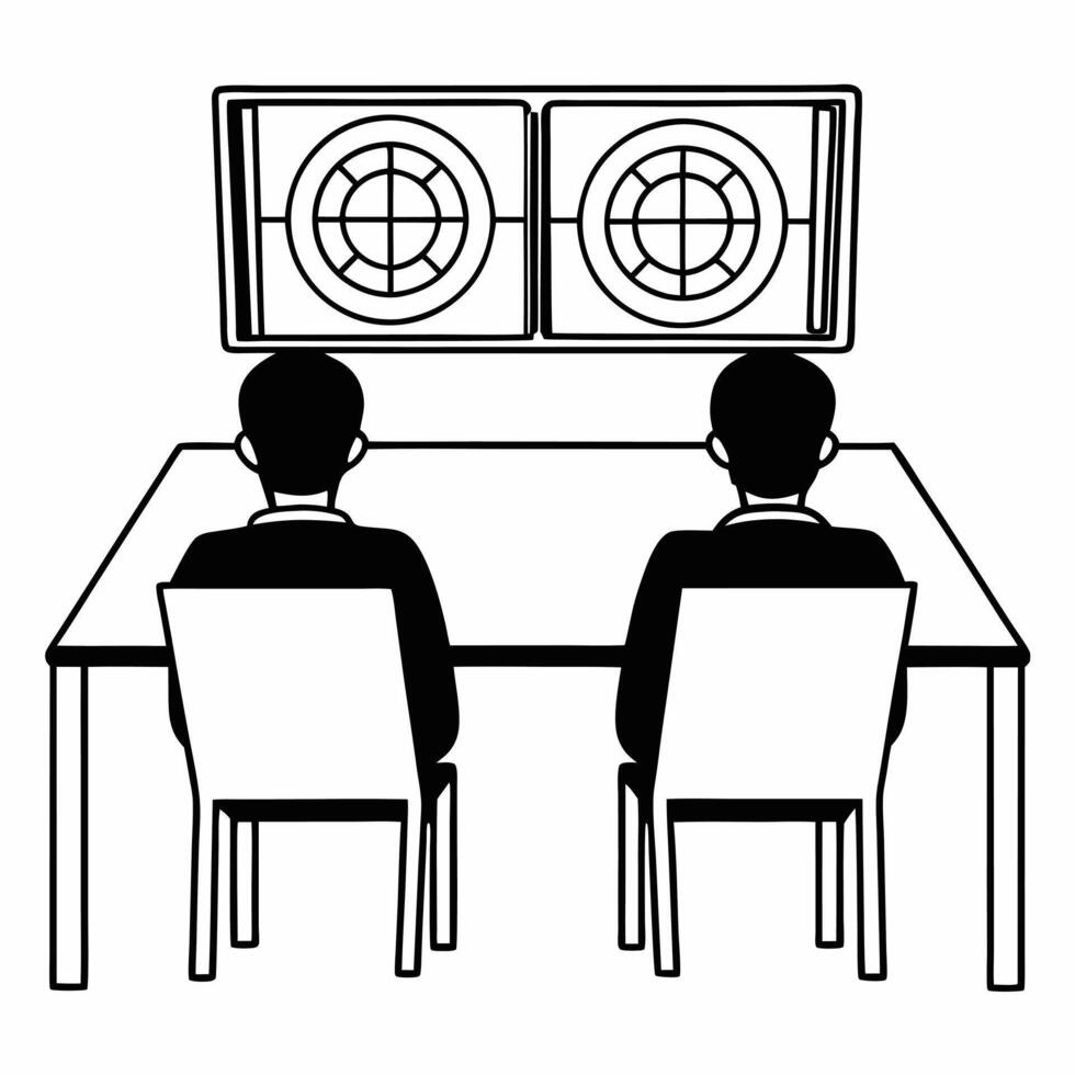 Flat ESG negotiation table with holographic projections concept as Tracking shot of a business negotiation table with holographic ESG related projections floating above Camera mov Square Square vector