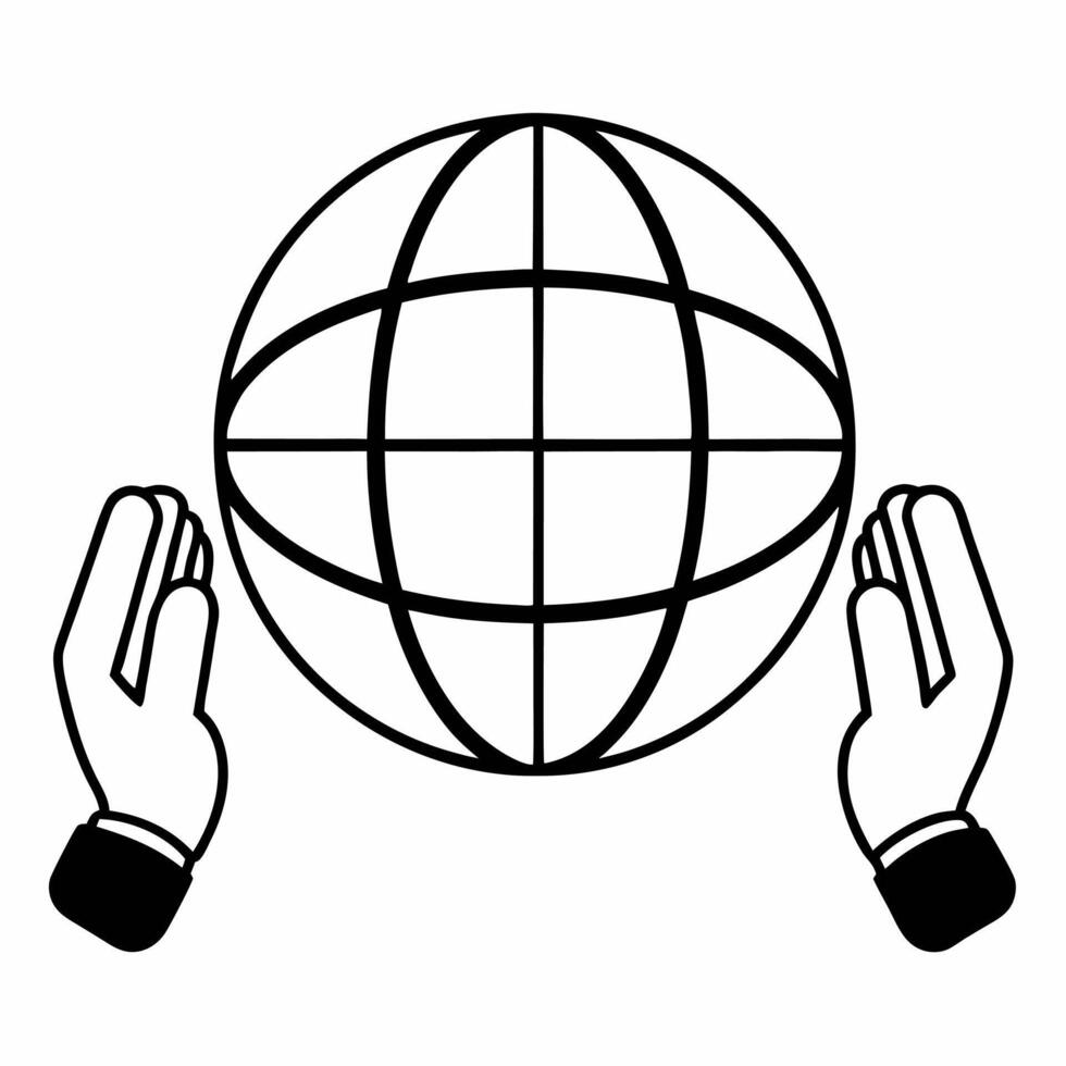 Flat Floating Hands Holding Globe concept as Hands hold a globe as they float mid air against a white background The camera focuses on the globe symbolizing global community and g Square Square vector