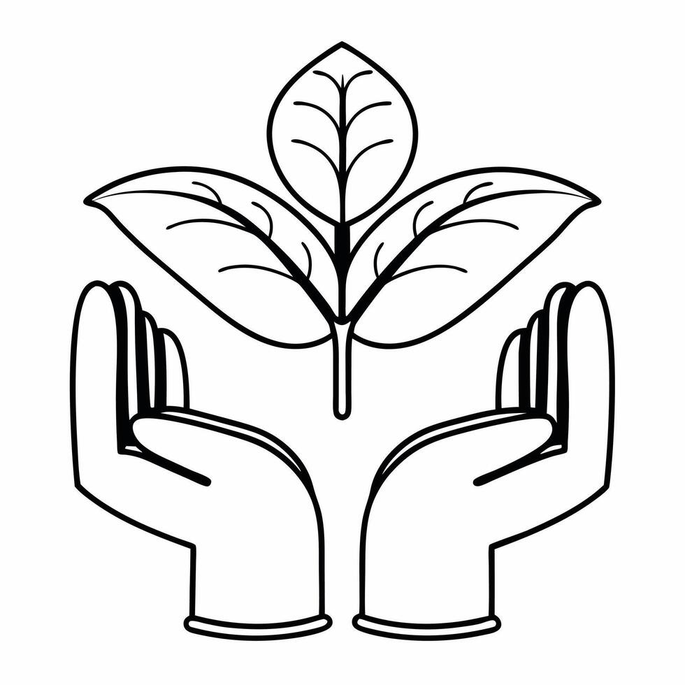 Flat Floating Hands Holding Seedling concept as Hands hold a seedling as they float mid air against a white background The camera focuses on the seedling symbolizing growth and co Square Square vector