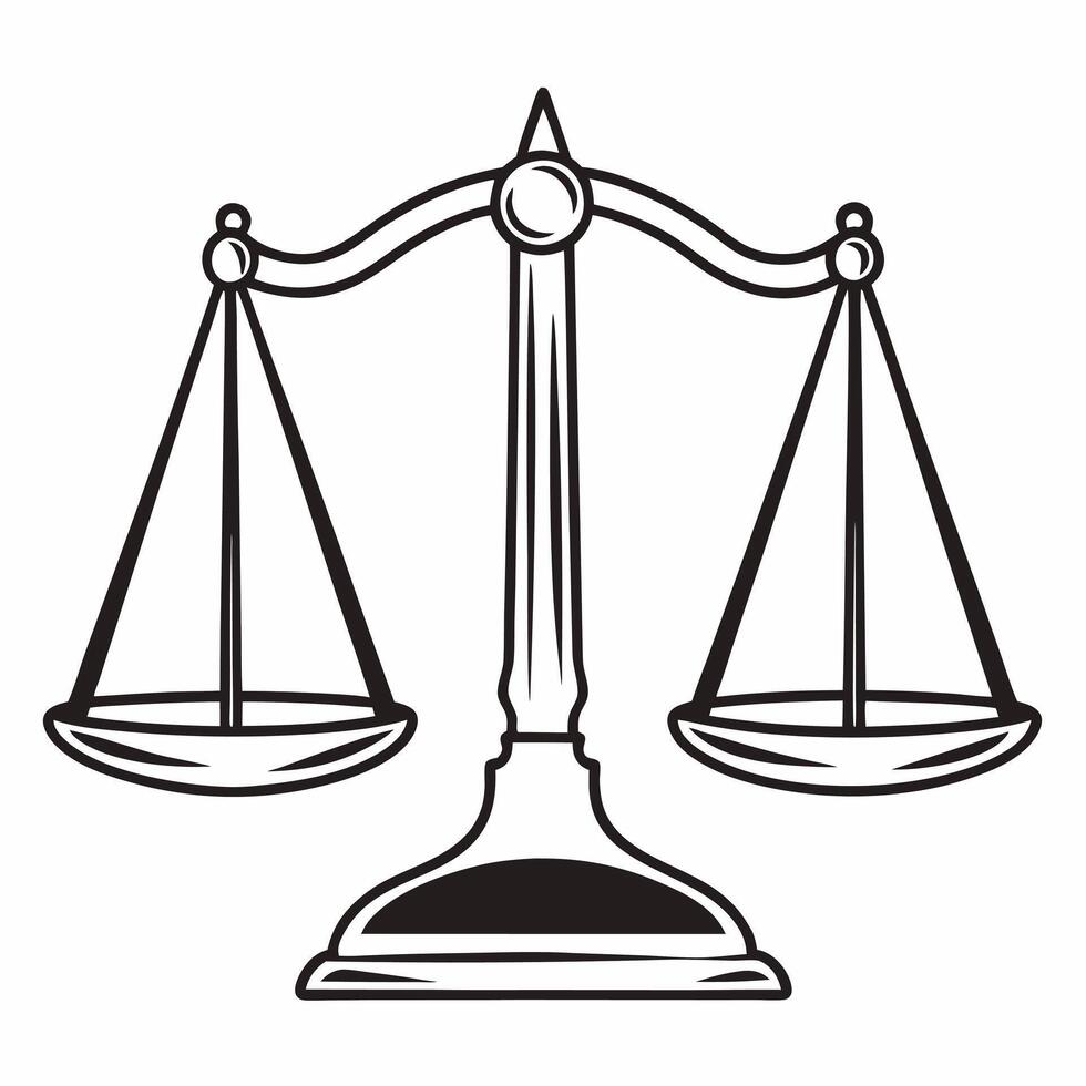 Flat Floating white balance scales concept as Medium shot of white balance scales hovering in mid air Camera slowly pans across the scales as they tilt representing emotional equi Square Square vector