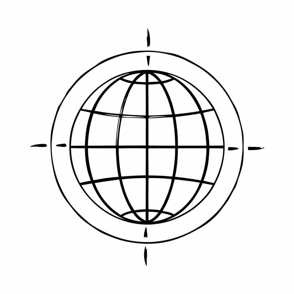 Flat Globe with interconnected ESG metrics floating around concept as Slow rotation of a globe with various ESG metrics carbon footprint diversity ratios governance scores orbiti Square Square vector