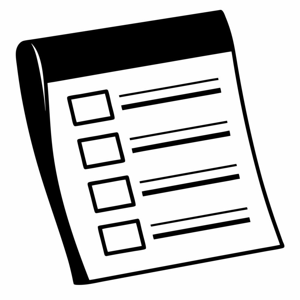 Flat Glossy ballot with policy checklist concept as Macro shot of a glossy ballot with a checklist of policy items Camera pans across the ballot surface Large copy space for info Square Square vector