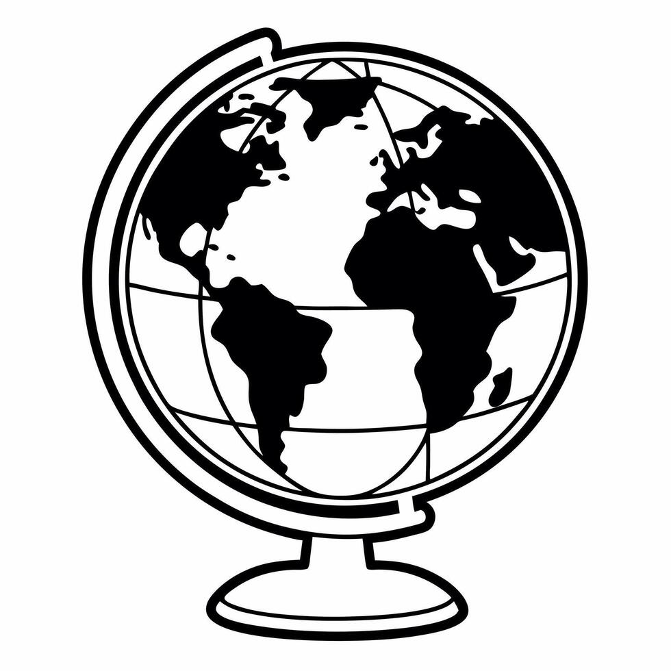 Flat Glossy Globe with Copy Space concept as A glossy globe positioned on a plain white background leaving significant copy space to the left The camera captures a side angle emph Square Square vector