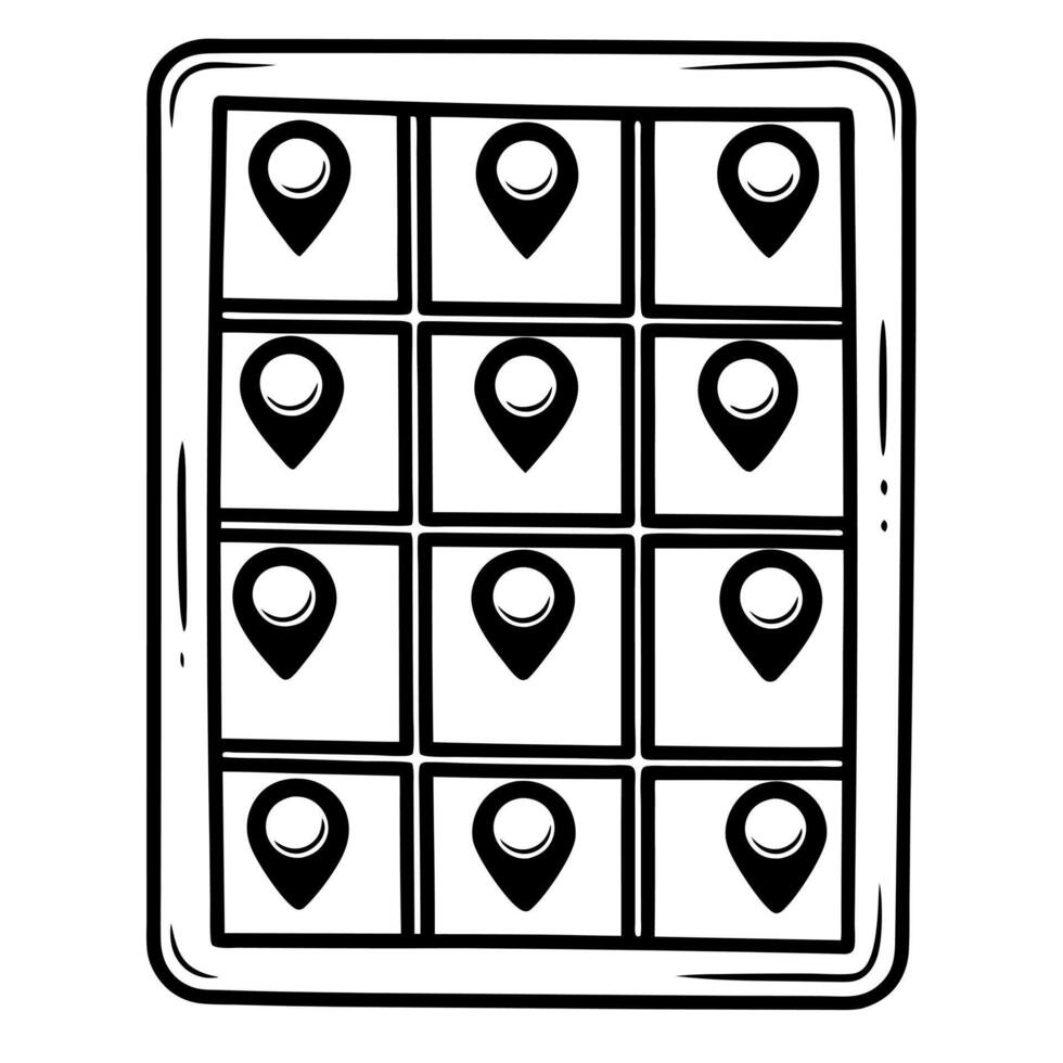 Flat Glossy map with glowing hotspots concept as Shiny simplified map with glowing points representing polling locations Camera zooms in on individual hotspots Clear copy space f Square Square vector