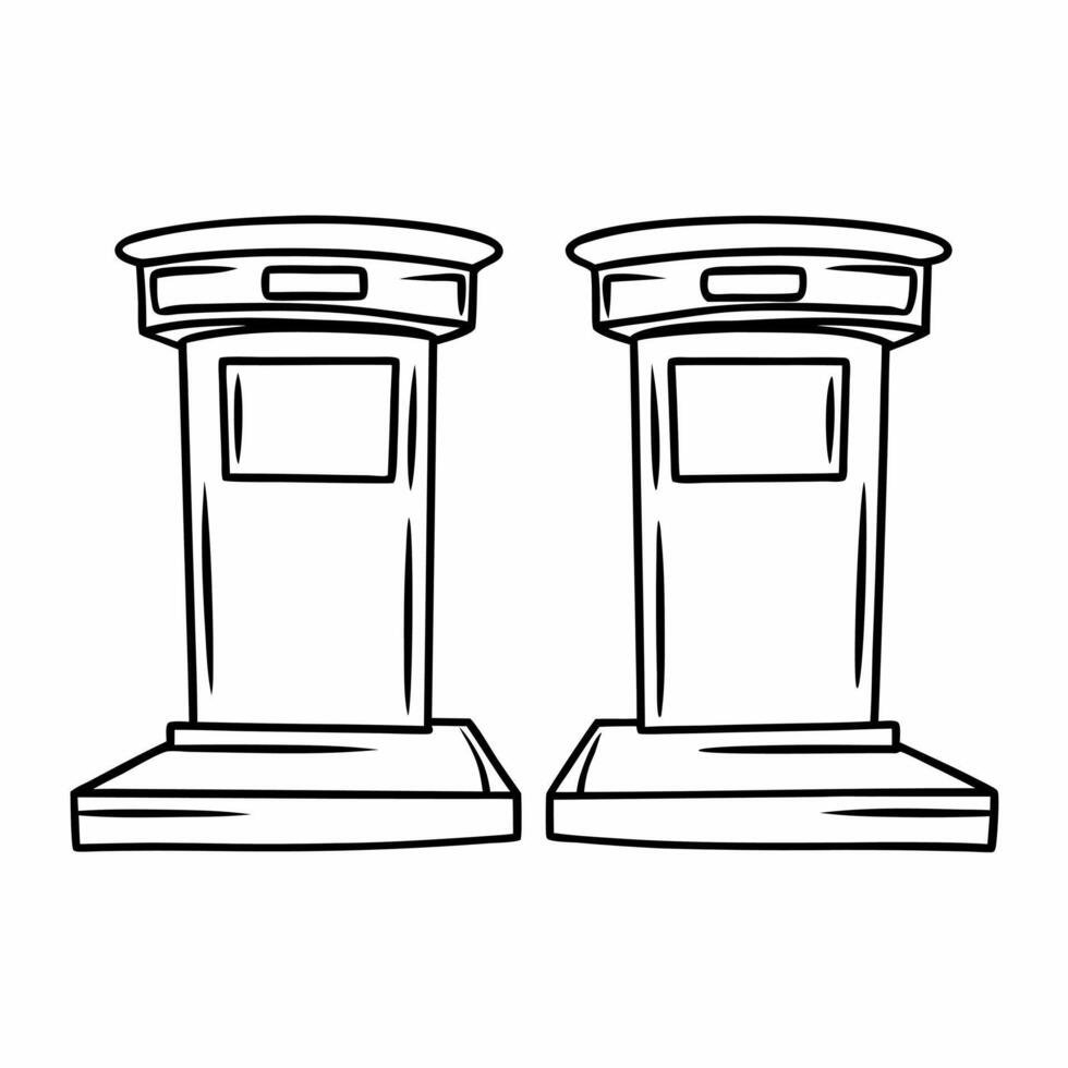 Flat Glossy podiums with real time poll updates concept as Wide shot of two glossy debate podiums with real time poll updates displayed on their fronts Camera slowly circles the p Square Square vector