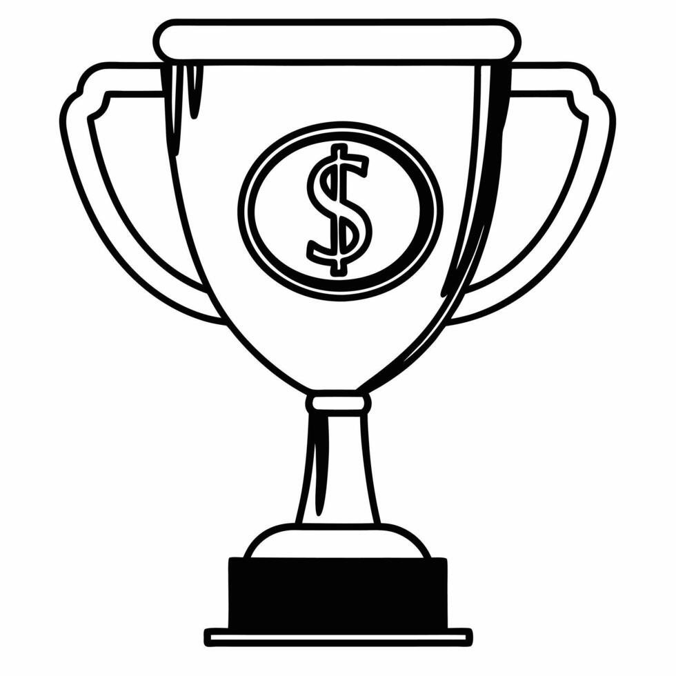 Flat Glossy trophy with dollar sign concept as Tracking shot circling a glossy trophy A dollar sign is engraved on the trophy symbolizing financial achievement Camera pans to rev Square Square vector