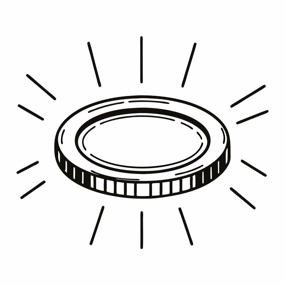 Flat Holographic coin flip probability concept as Extreme close up of a holographic coin mid flip As the coin rotates its faces rapidly cycle through various currencies and invest Square Square vector