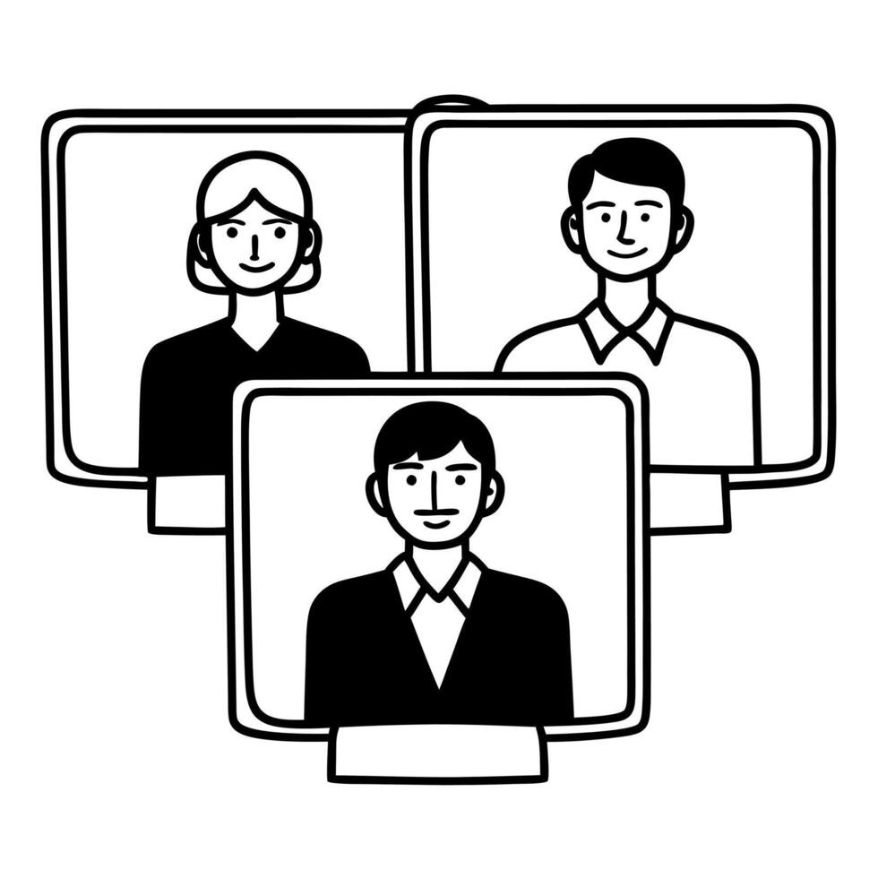 Flat Holographic citizen assembly concept as Extreme close up of holographic citizens participating in a virtual assembly Camera pans across diverse holographic faces engaged in d Square Square vector