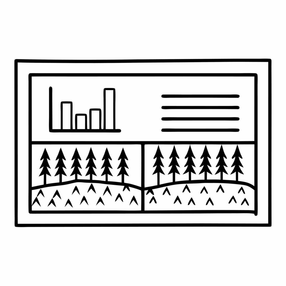 Flat Holographic ecosystem services valuation concept as Panning shot of a holographic natural landscape with various ecosystem elements forests rivers soil highlighted Floating Square Square vector