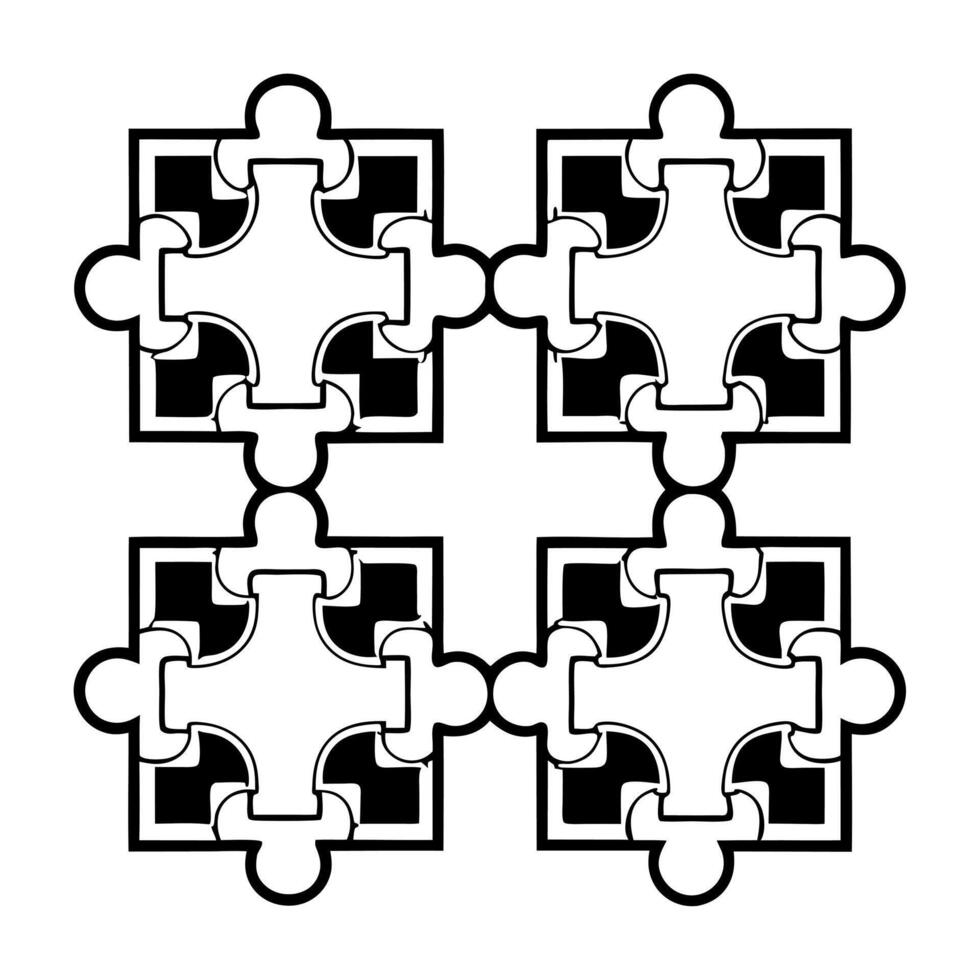 Flat Holographic puzzle pieces forming sustainable city concept as Close up of holographic puzzle pieces assembling to create a futuristic green city Glowing lines connect the pie Square Square vector