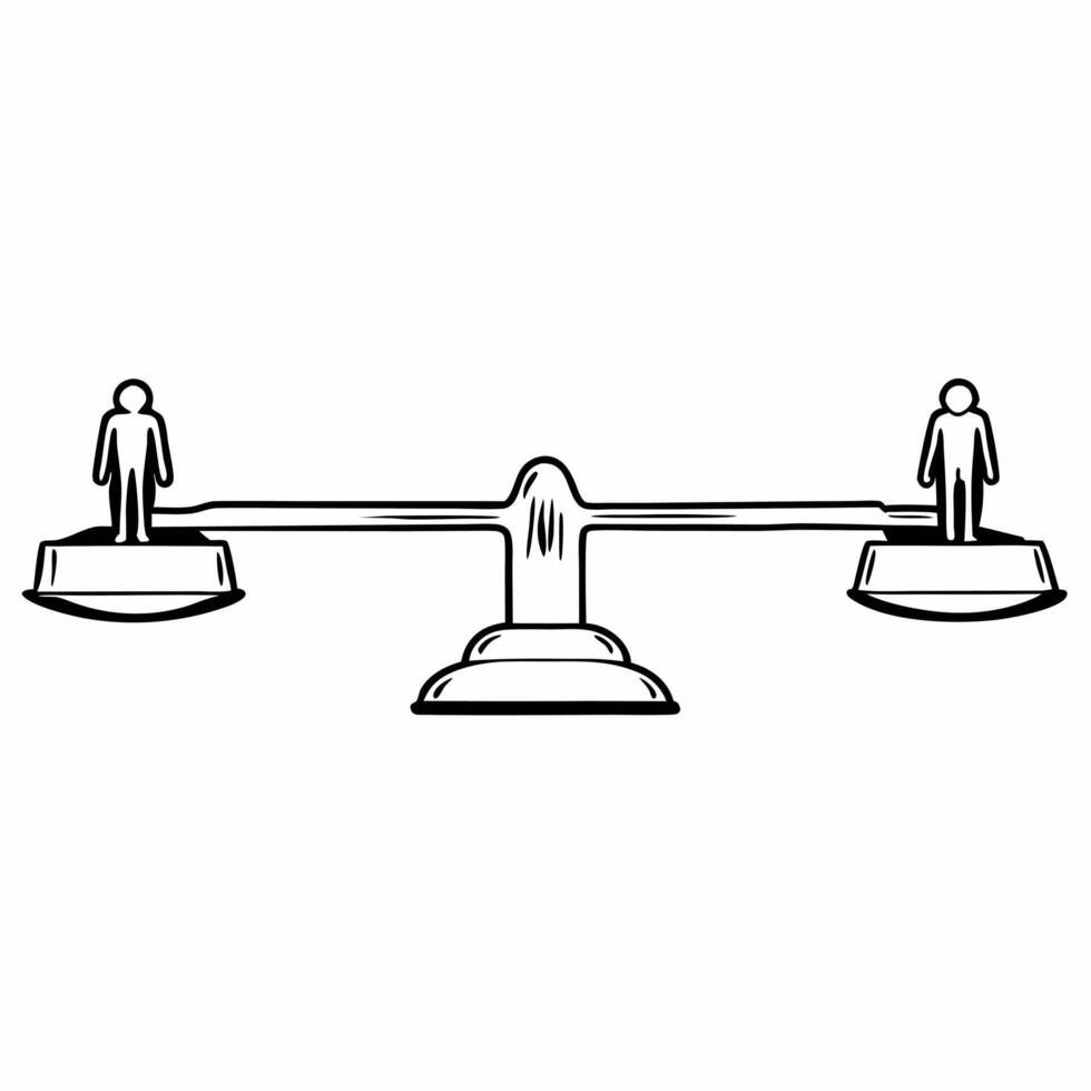 Flat Holographic scale adjusting ESG elements concept as Panning shot of a holographic scale with E S and G elements on different sides Camera follows business figures adjusting w Square Square vector