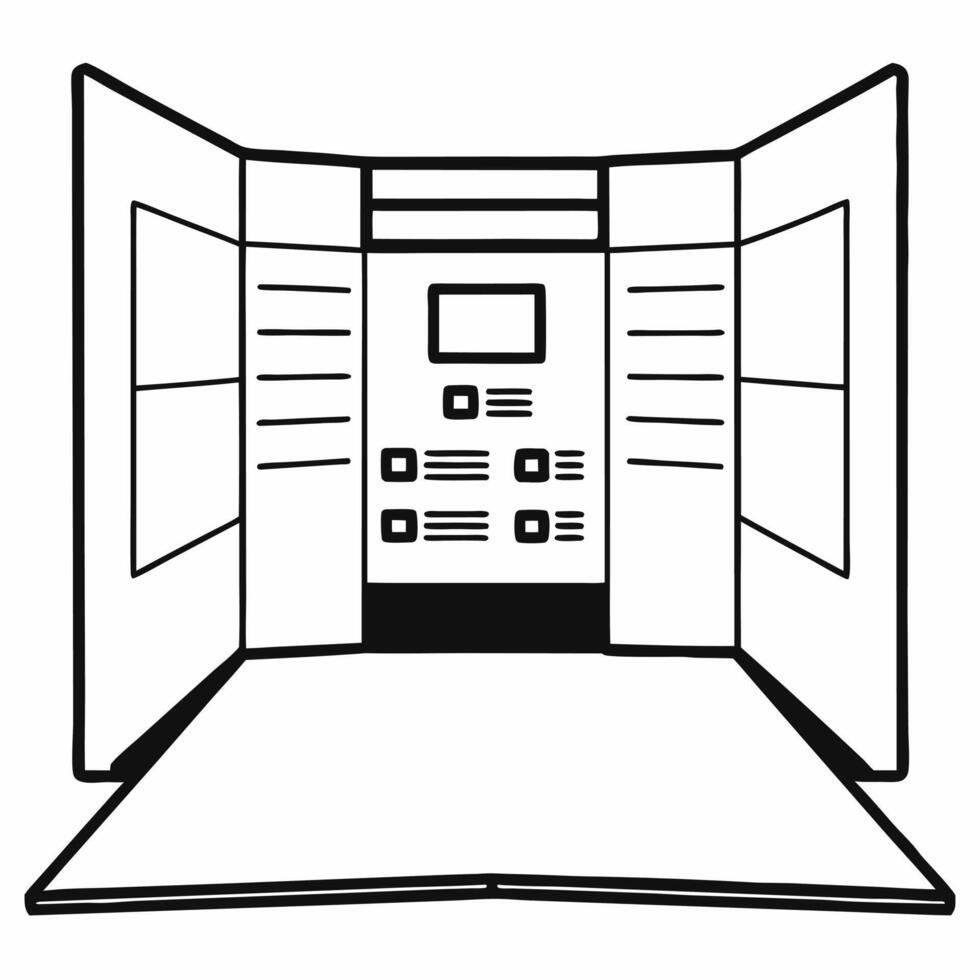 Flat Holographic voting booth with policy selector concept as Wide shot of a holographic voting booth with a floating policy selector interface Camera slowly zooms in on the inter Square Square vector
