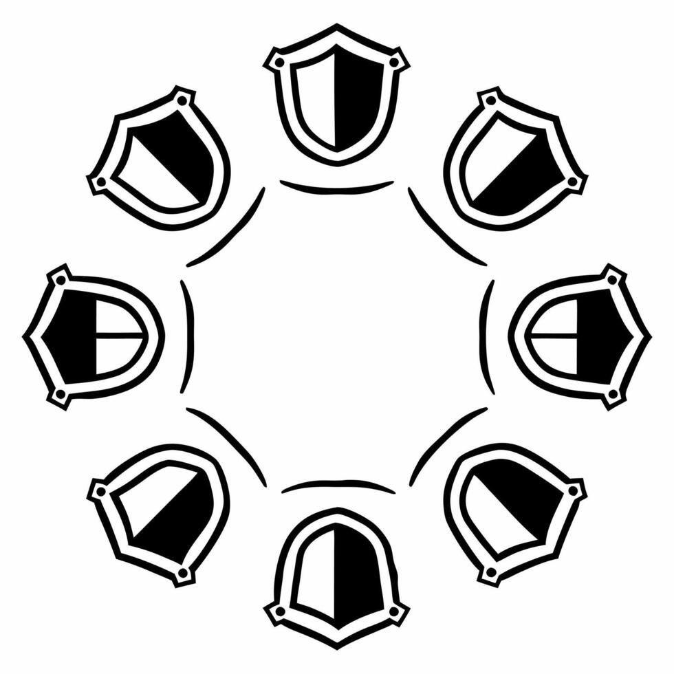 Flat Integrity shield tile constellation concept as Minimal design of integrity shield icons forming a constellation like pattern Camera slowly rotates around the pattern revealin Square Square vector