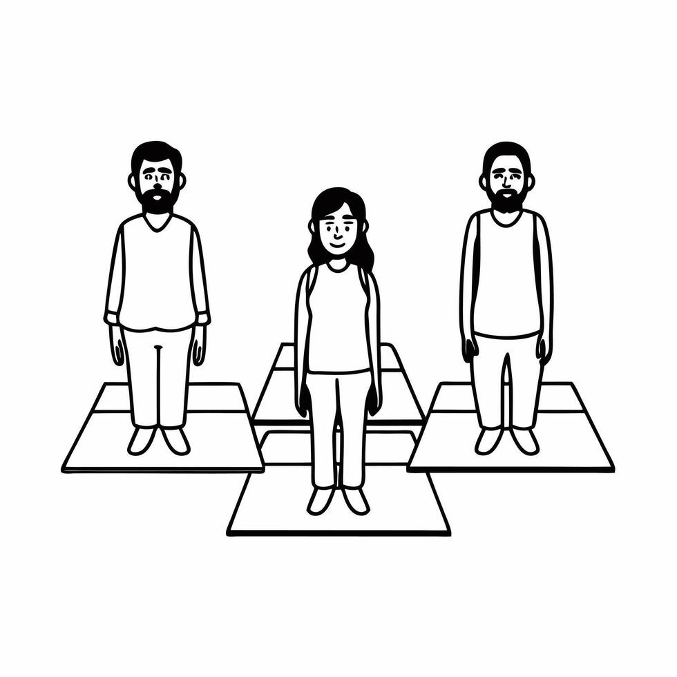 Flat Laughter yoga in the park concept as Medium shot of people engaged in spontaneous laughter yoga Camera pans across faces transitioning from forced to genuine laughter Highli Square Square vector