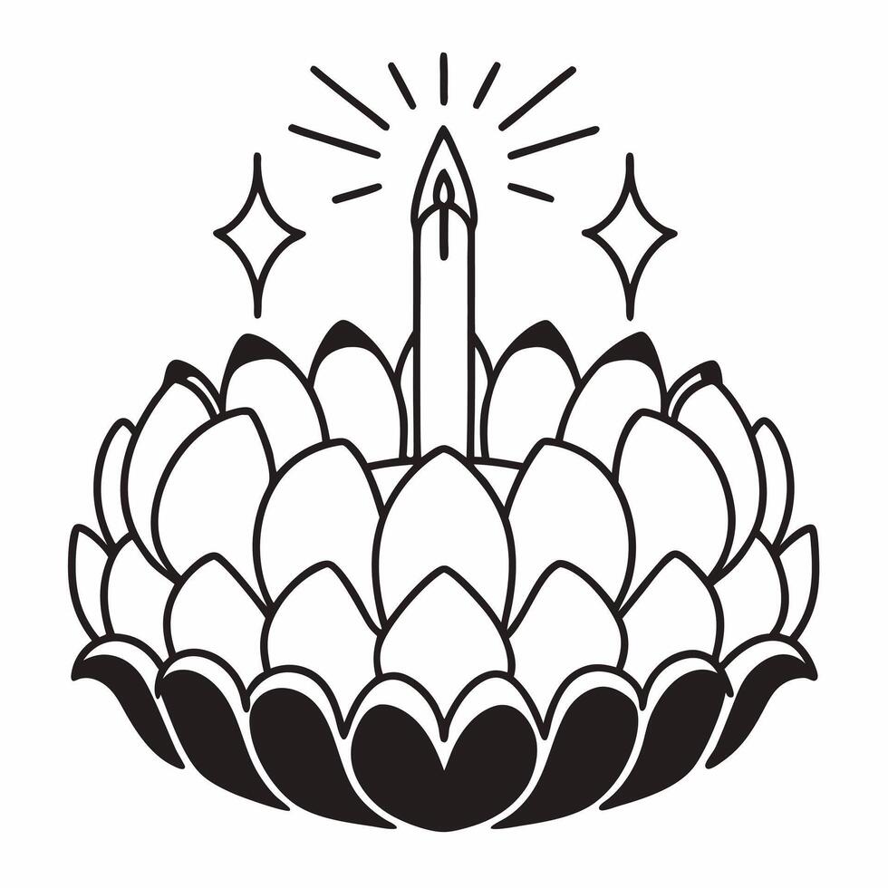Flat Loy Krathong with Floating Gems concept as Create a illustration of a Loy Krathong surrounded by floating gems isolated against a white background The design highlight Square Set 3 Square vector