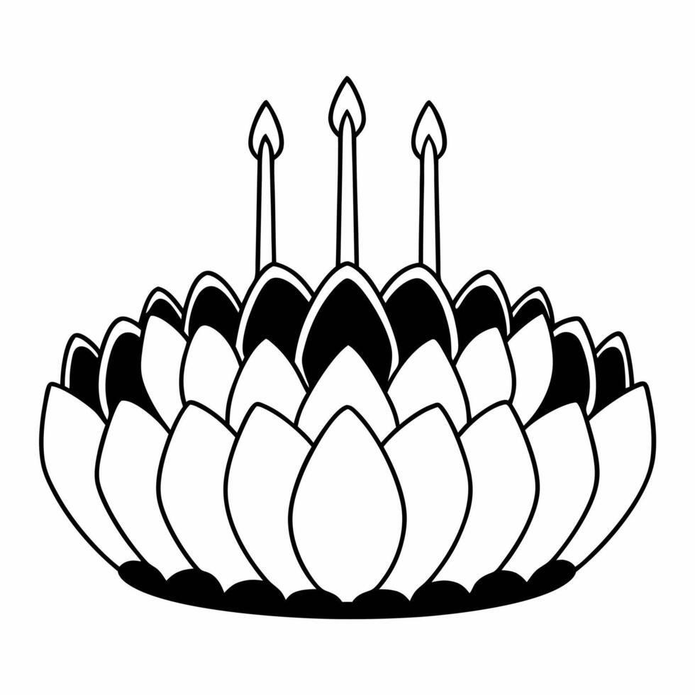 Flat Loy Krathong with Glowing Gems concept as Illustrate a Loy Krathong adorned with glowing gems isolated against a white background The design highlights the sparkling details Square Set 4 Square vector