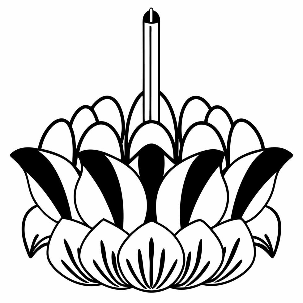 Flat Loy Krathong with Glowing Ribbons concept as Illustrate a Loy Krathong adorned with glowing ribbons isolated against a white background The design highlights the flowing deta Square Square vector