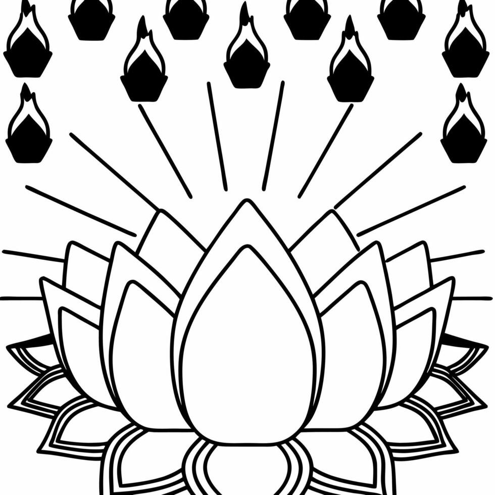 Flat Loy Krathong with Lotus Flowers concept as Create a illustration of a Loy Krathong decorated with lotus flowers isolated against a white background The design emphasiz Square Set 2 Square vector