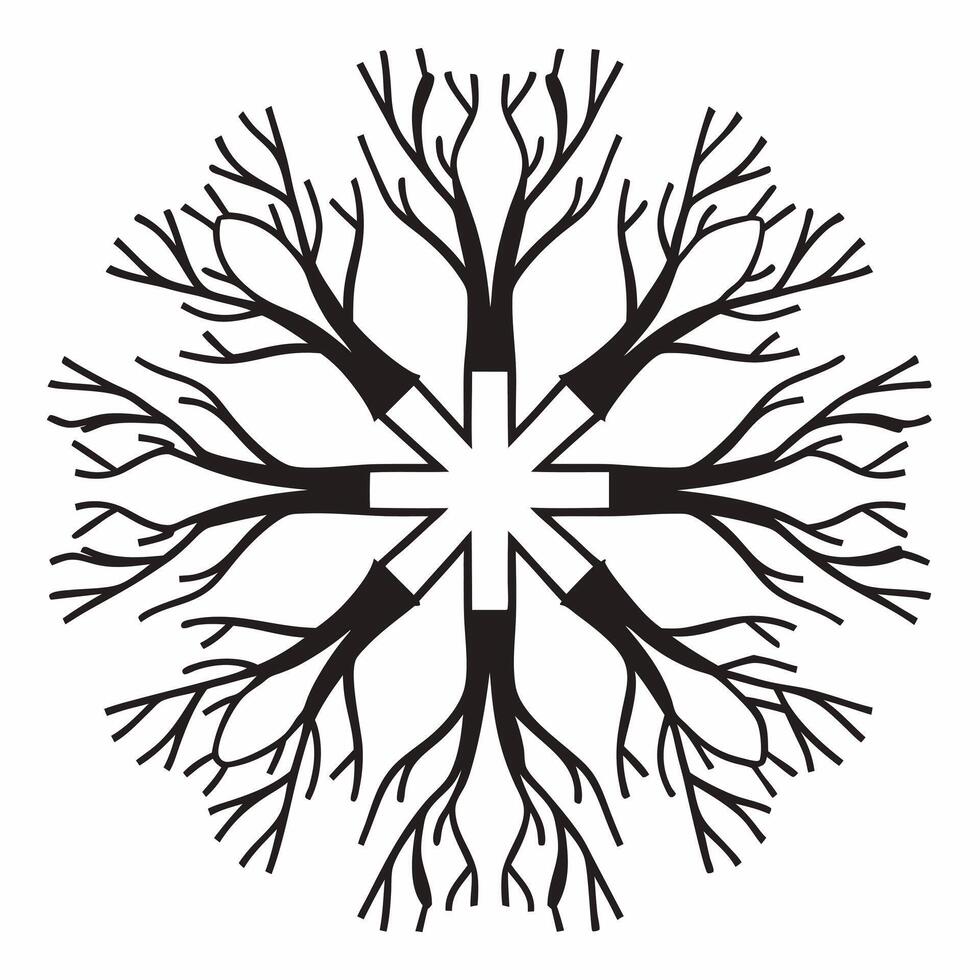 Flat Macro of Hands Holding Interconnected Roots concept as A close up image of hands holding a network of interconnected roots The camera zooms in to emphasize the complexity and Square Square vector