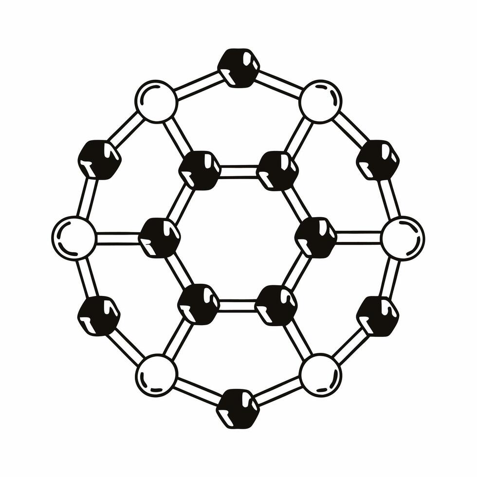Flat Molecular restructuring for circular economy concept as Macro view of molecules breaking apart and reforming into new structures Camera tracks the transformation symbolizing Square Set 2 Square vector