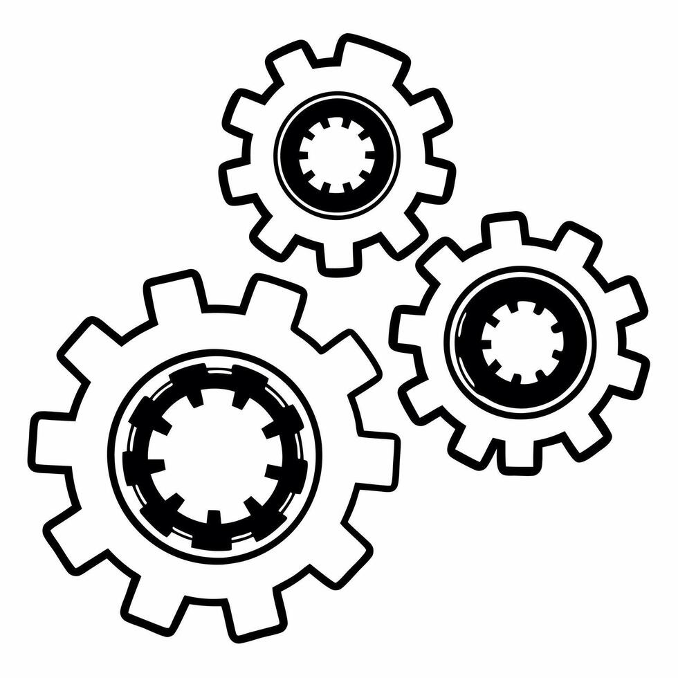 Flat Orbiting gears with embedded nature scenes concept as Macro view of mechanical gears floating and rotating each containing miniature nature scenes Camera pans across the gear Square Square vector