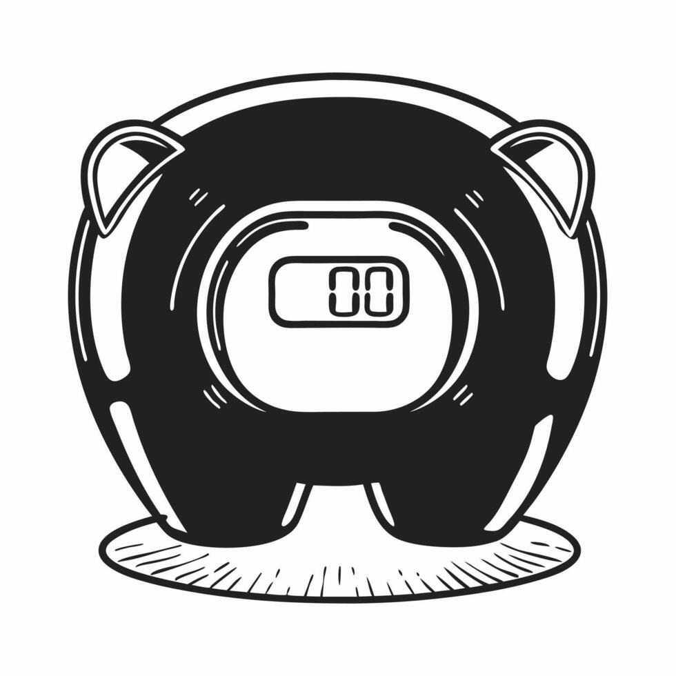 Flat Piggy bank with digital price tag concept as of a sleek modern piggy bank with a digital price tag display on its side showing changing numbers isolated on white The p Square Square vector