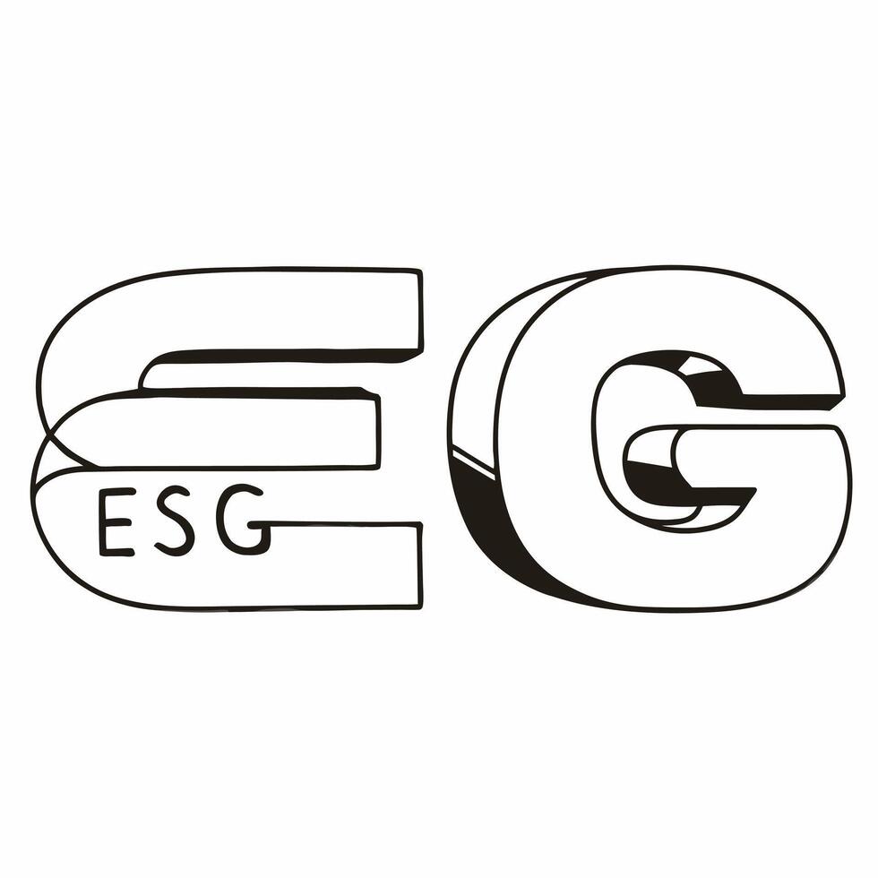 Flat Plain backdrop with intertwined DNA strands of E S and G concept as Static shot of a plain white backdrop featuring DNA like strands intertwining to form the letters E S and G Square Square vector