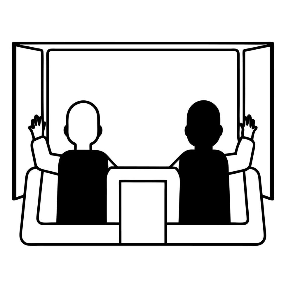 Flat Plain gradient with shadow puppets concept as Soft gradient background with shadow puppets acting out voting scenes Camera pans across the silhouettes Wide copy space for st Square Set 3 Square vector