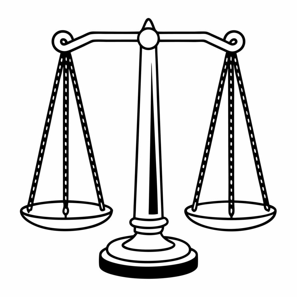 Flat Plain Scale Balancing with Copy Space concept as A plain scale balances two equal weights on a glossy white background leaving ample copy space above The camera captures a st Square Square vector