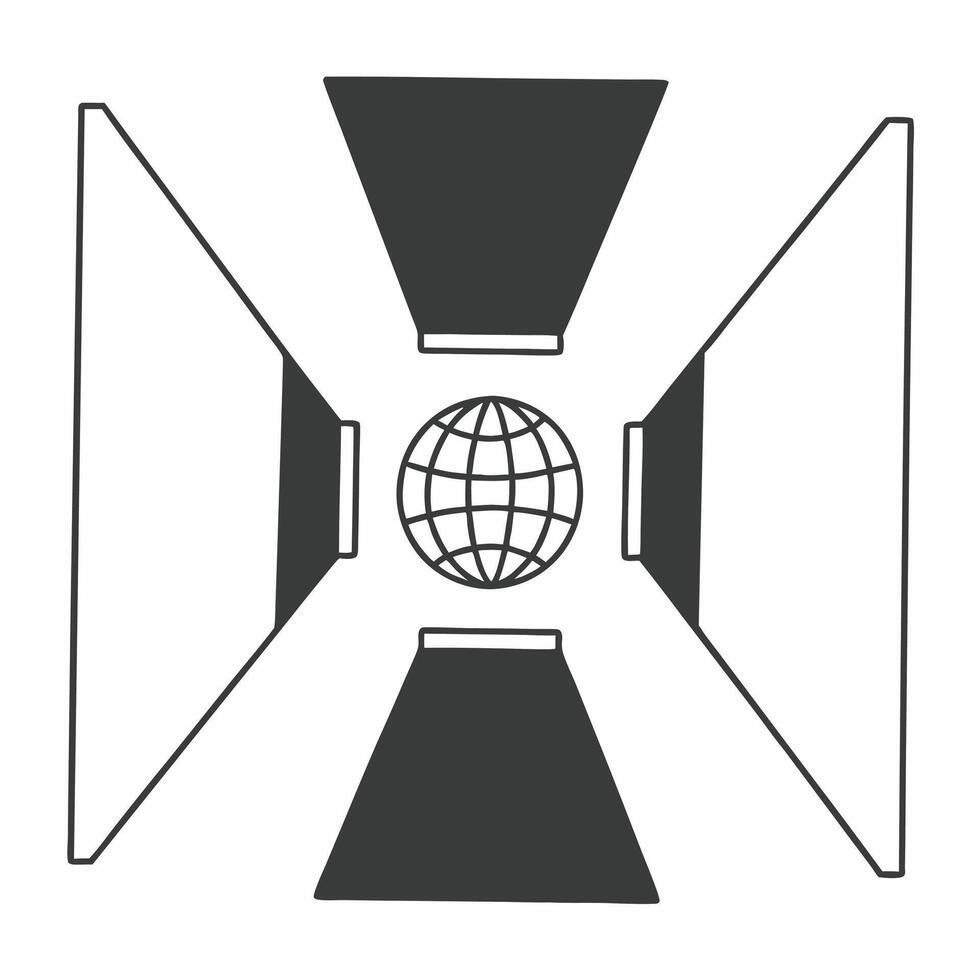 Flat Plain white space with holographic ESG data concept as Camera slowly zooms out from a close up of holographic ESG data floating in a plain white space The data forms intricat Square Set 4 Square vector