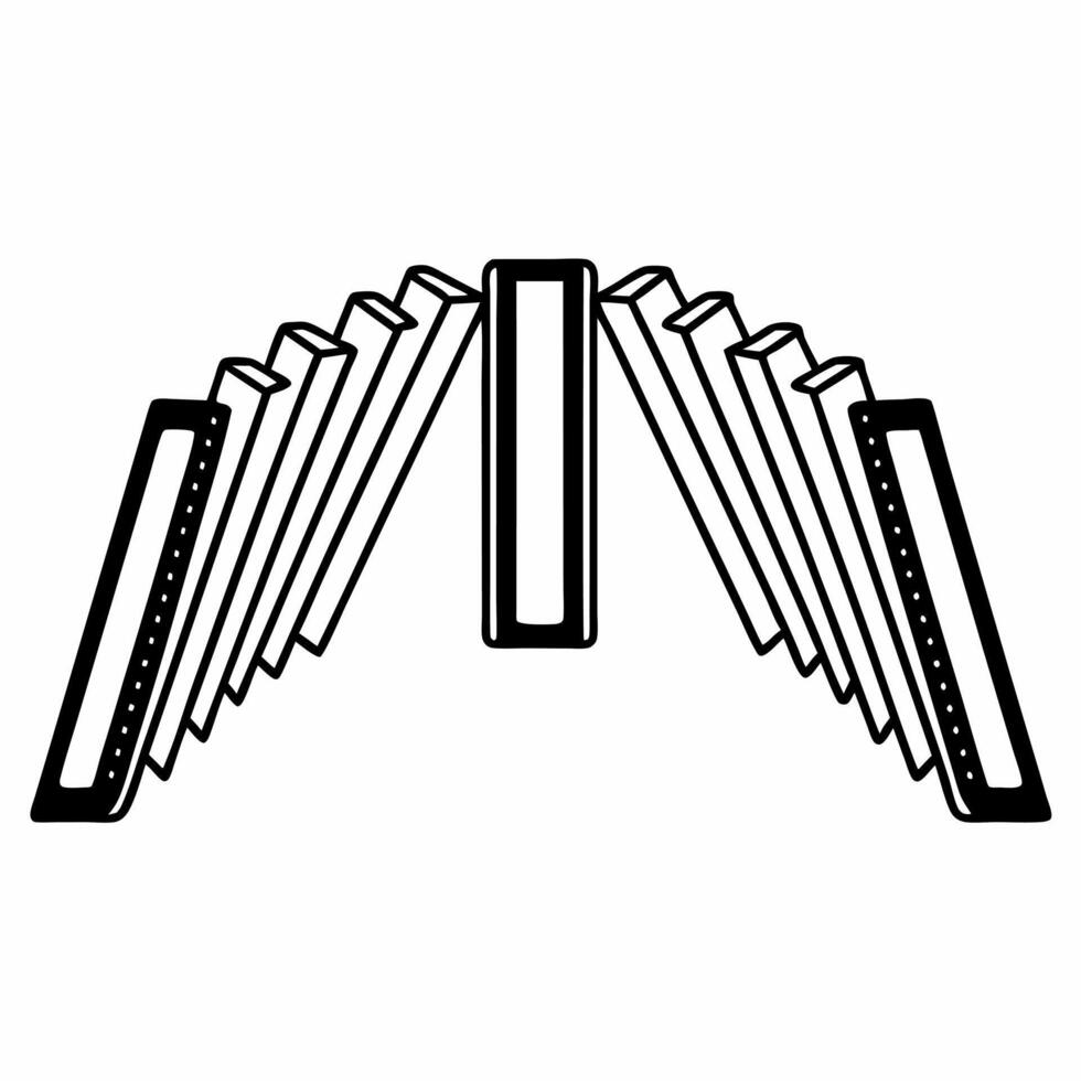 Flat Policy domino effect concept as sequence of dominoes representing different policy areas falling in a chain reaction Camera pans across the falling sequence Isolated Square Square vector