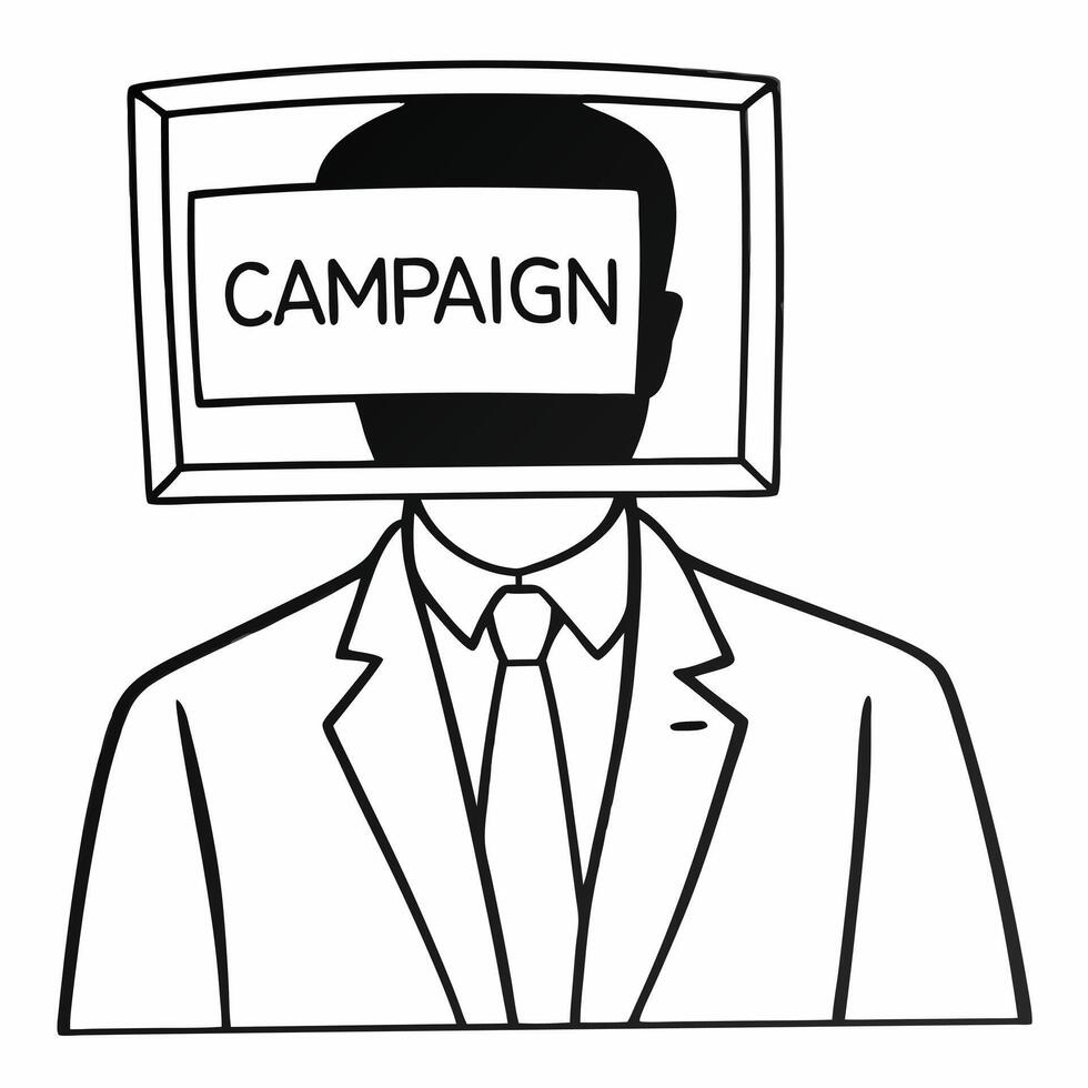 Flat Politician speech bubble word cloud concept as of a politicians silhouette with a speech bubble filled with campaign keywords Camera slowly zooms into the speech bubbl Square Square vector