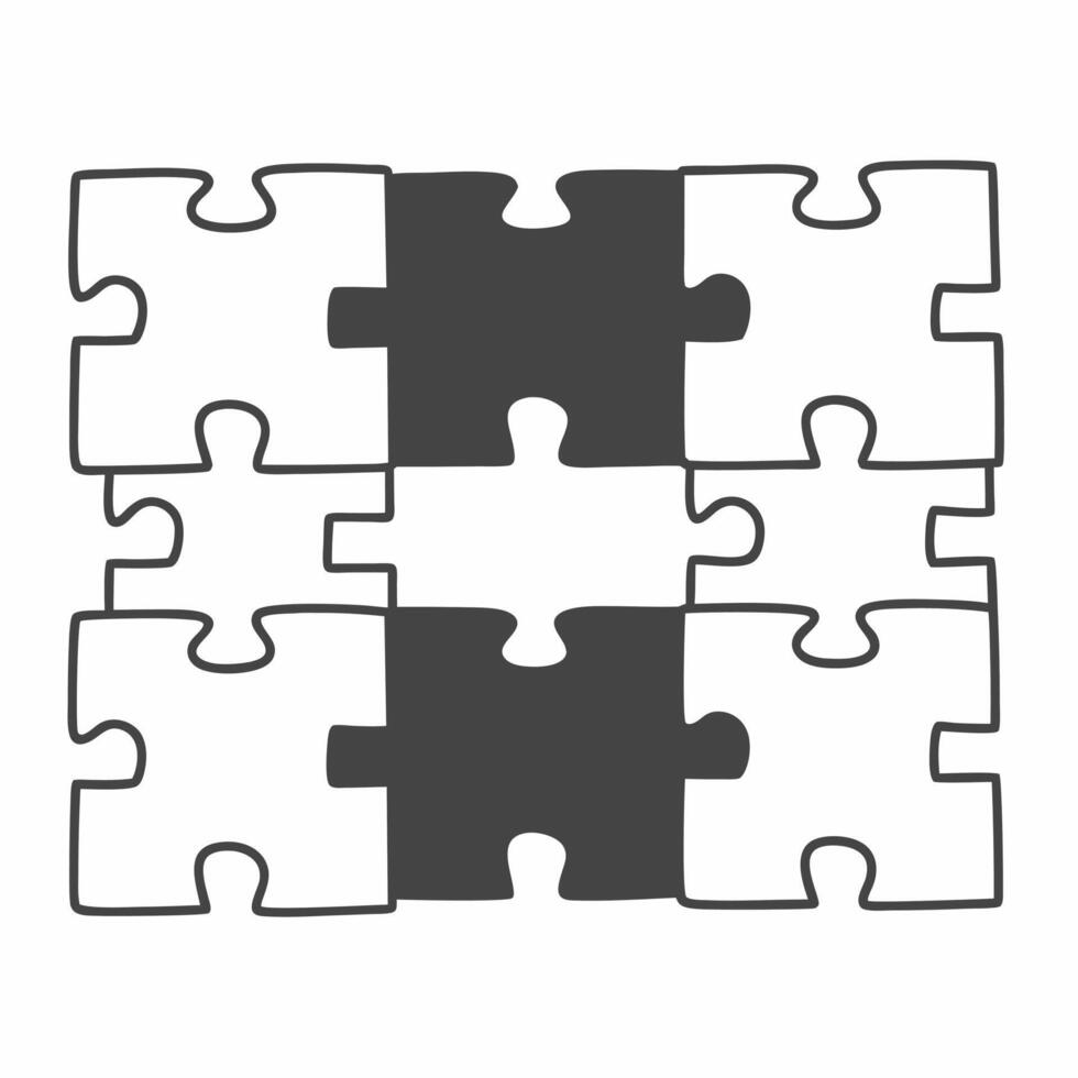 Flat Puzzle pieces forming ballot concept as illustration of puzzle pieces coming together to form a complete ballot Some pieces are still floating emphasizing the process Square Square vector