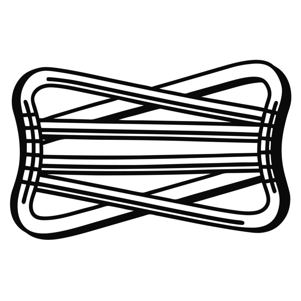Flat Resilience rubber band concept as Illustration of a white rubber band stretching and returning to shape Camera follows the bands movement symbolizing mental resilience Isola Square Square vector