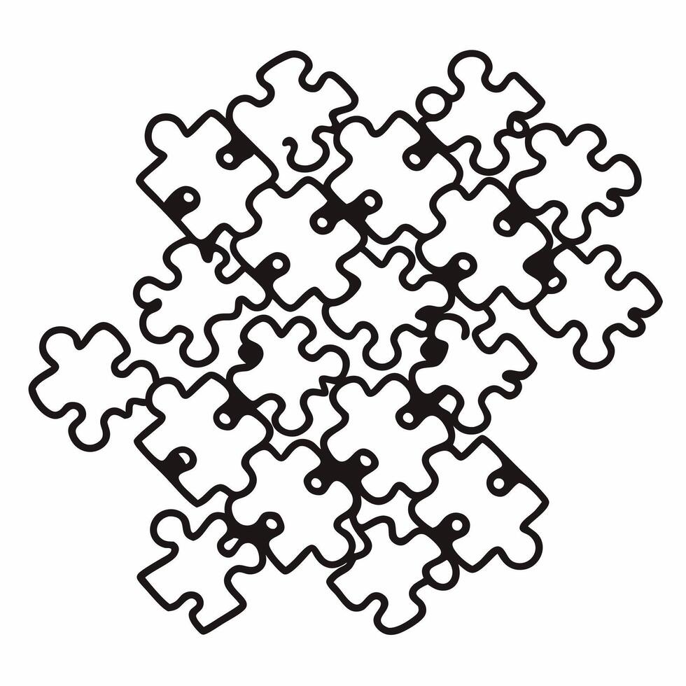 Flat Rising white puzzle pieces concept as Medium shot of white puzzle pieces ascending and connecting in mid air Camera follows the pieces as they assemble symbolizing mental hea Square Square vector