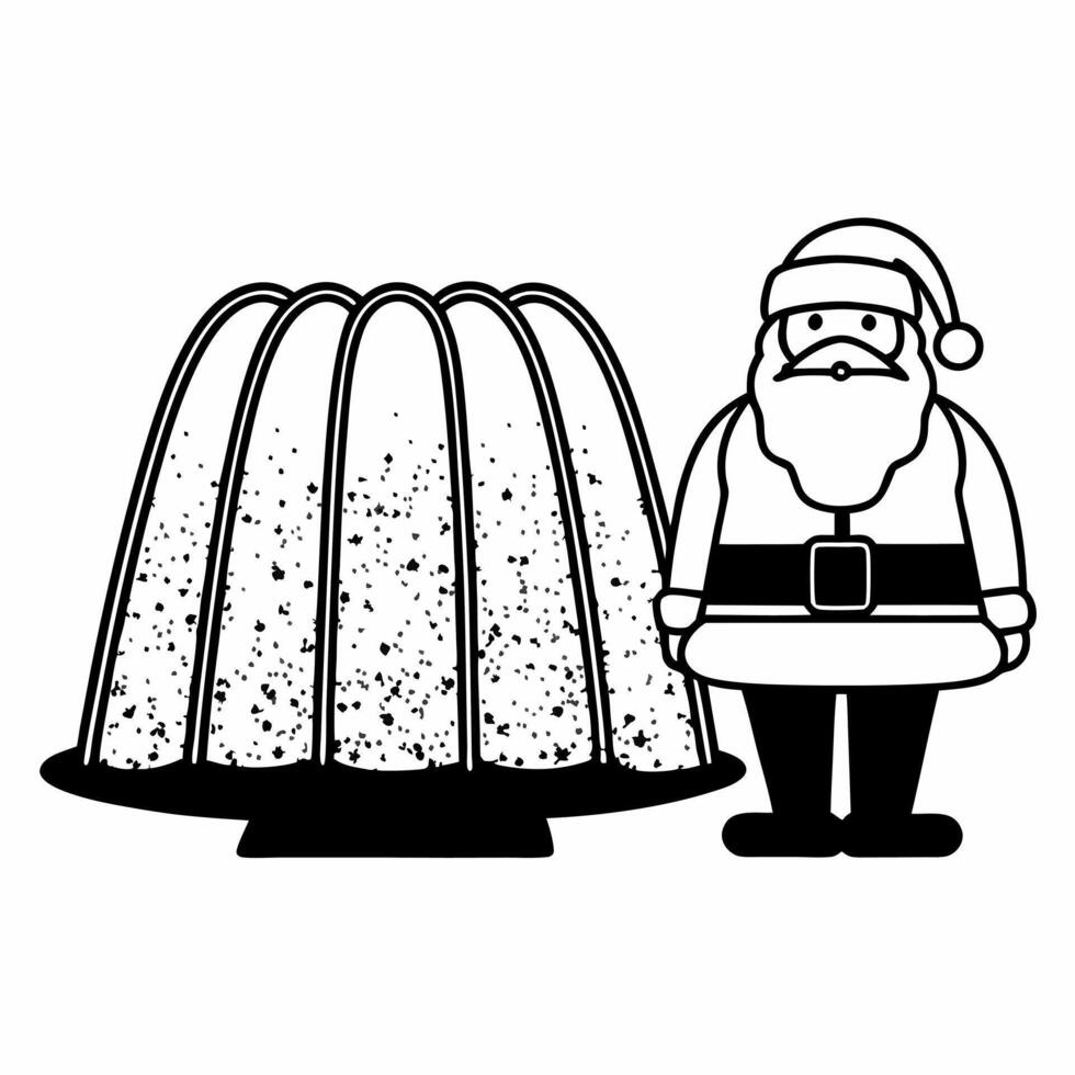 Flat Santa with Holographic Holiday Pudding concept as Illustrate Santa beside a holographic holiday pudding that sparkles with color The design allows for ample copy space for fe Square Square vector