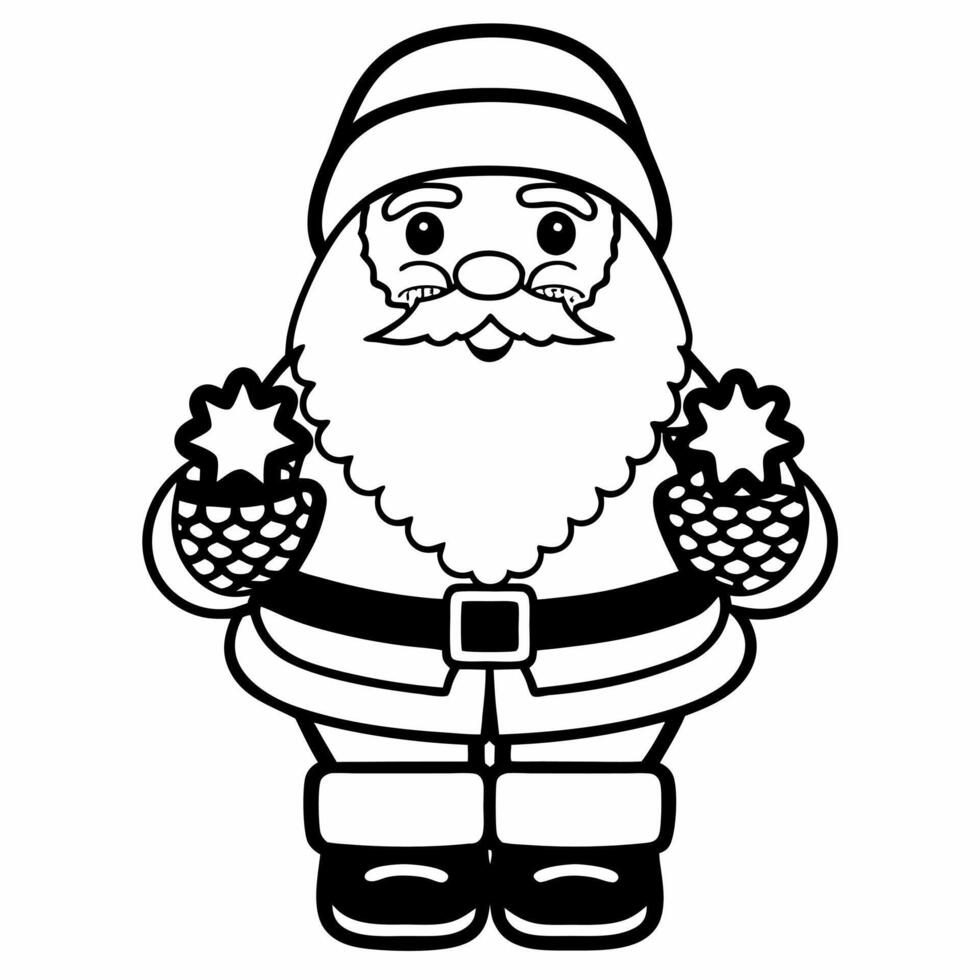 Flat Santa with Holographic Ornament concept as Create an illustration of Santa holding a holographic ornament that sparkles with color The design features ample copy space for fe Square Square vector