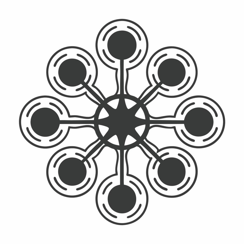 Flat Serotonin molecule dance concept as Close up of white serotonin molecules in a dynamic dance Camera follows the molecules movement suggesting mood regulation Isolated on whi Square Square vector