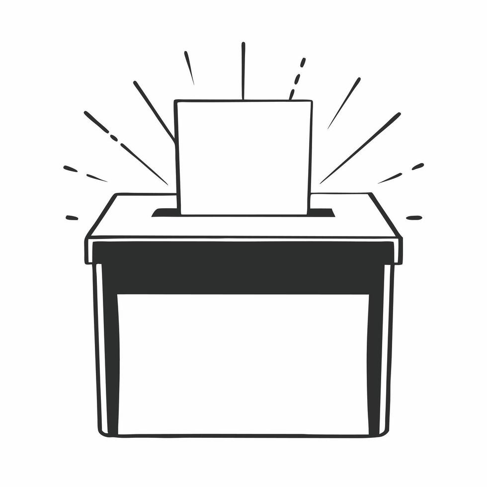 Flat Soft focus ballot being cast concept as Extreme close up of a hand inserting a ballot into a box with soft focus and dreamy bokeh effects Camera follows the ballots path emph Square Square vector