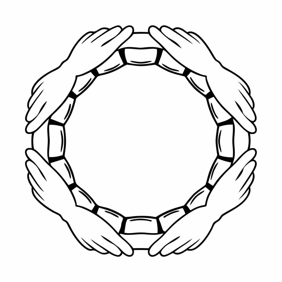 Flat Soft focus white support hands concept as Medium shot of hands forming a supportive cup shape edges softly blurred Camera slowly zooms in on the hands emphasizing care Symbo Square Square vector
