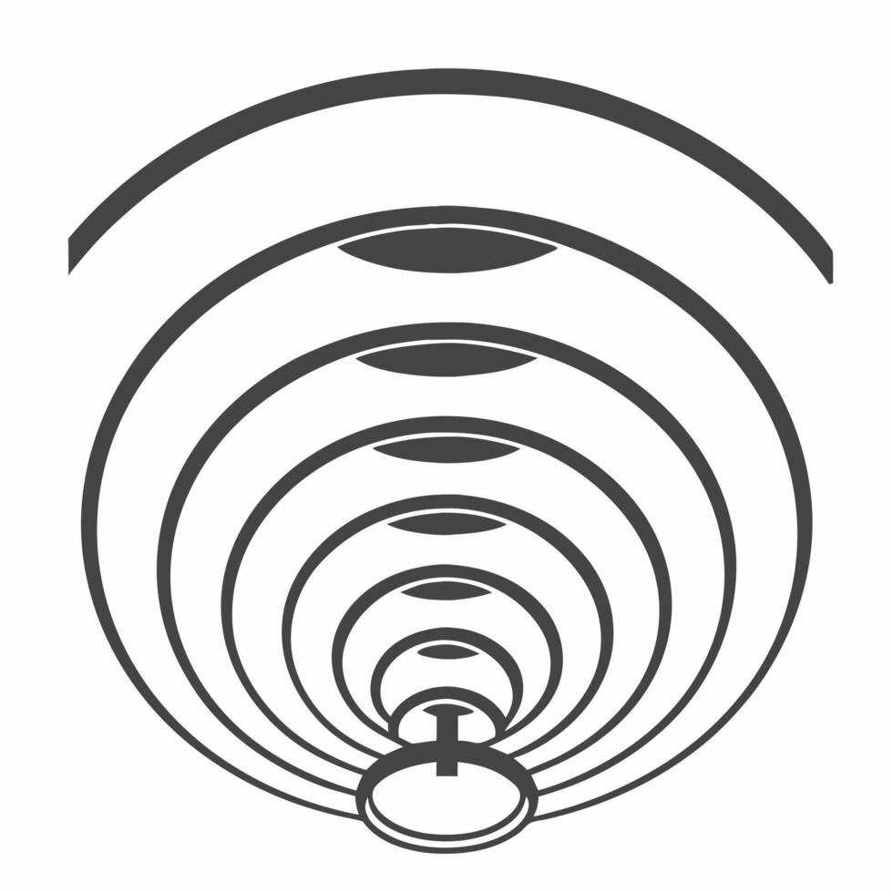 Flat Spiraling policy impact waves concept as Close up of concentric waves representing policy impacts spiraling upwards in a helix pattern Camera follows the spirals ascent revea Square Square vector