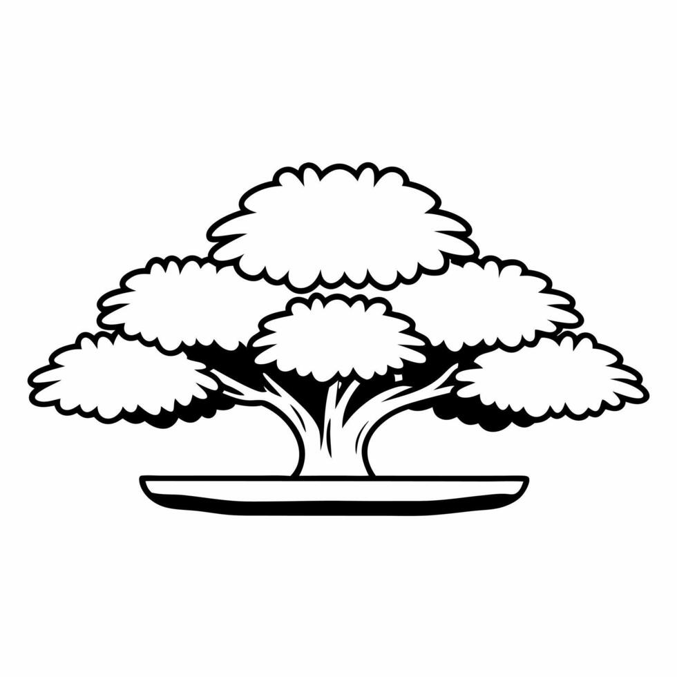 Flat Vote count bonsai in policy garden concept as Medium shot of a bonsai tree with glowing vote tally leaves in a soft focus policy keyword garden Camera slowly circles the bons Square Square vector