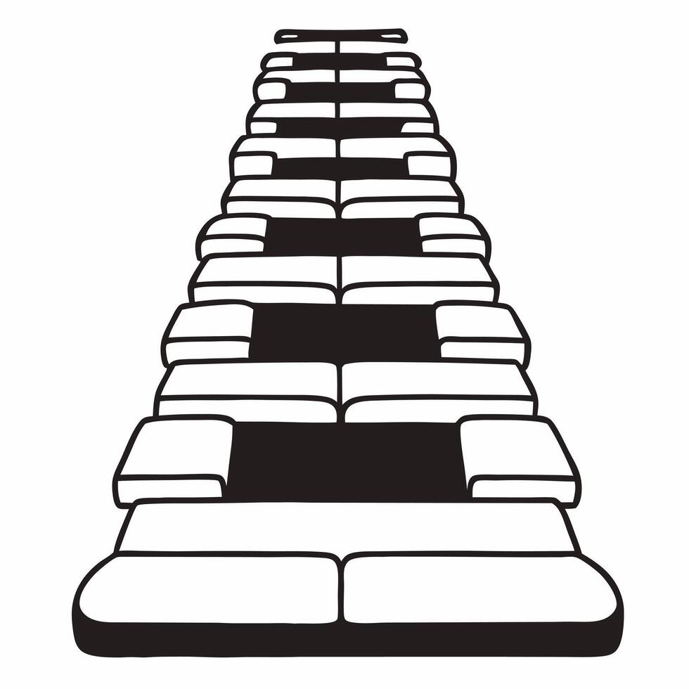 Flat White stepping stone podium concept as Wide shot of a podium made of white stepping stones Camera slowly moves along the path created by the stones up to the podium top Symb Square Square vector